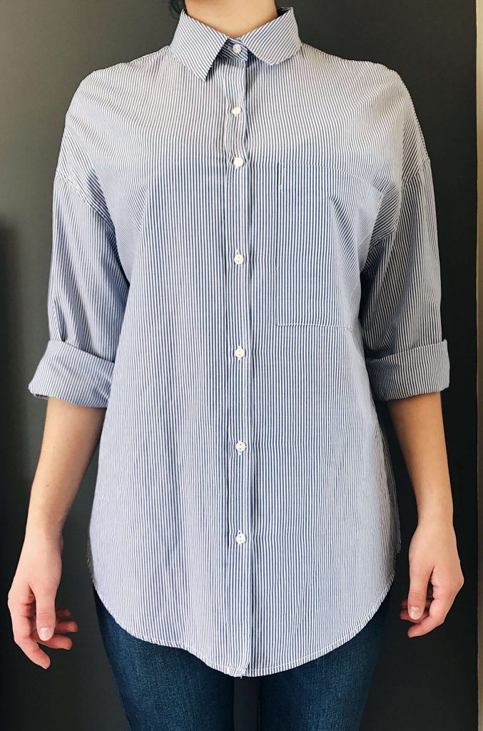 light blue wardrobe essential stripped shirt