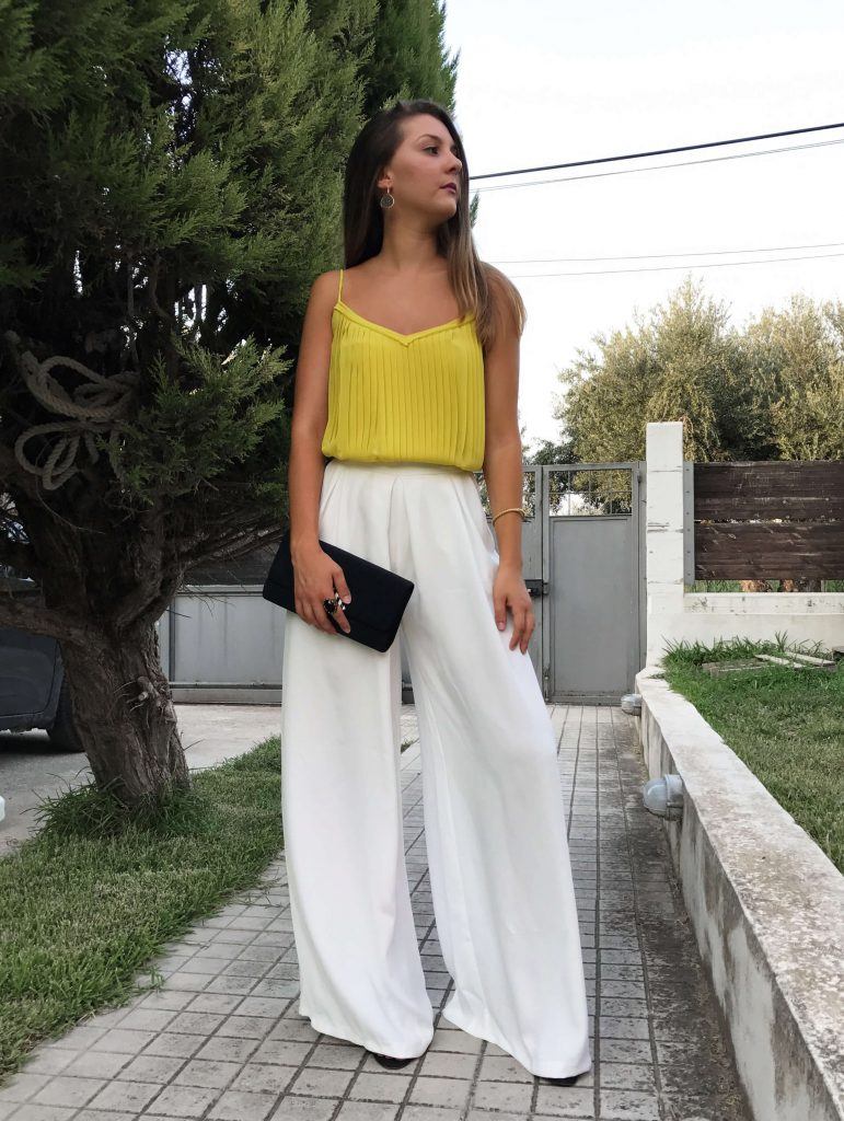 how to style white palazzo trousers