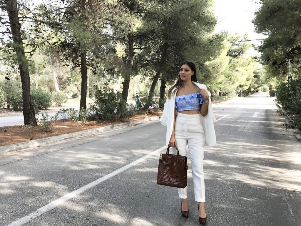 white blazer outfit