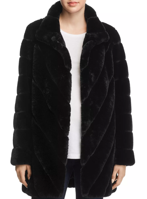 black faux fur coat under 200