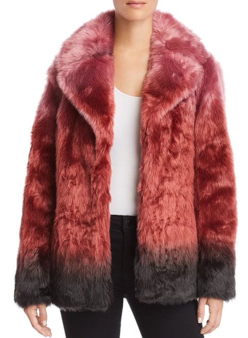 luxury faux fur jacket multicolored 