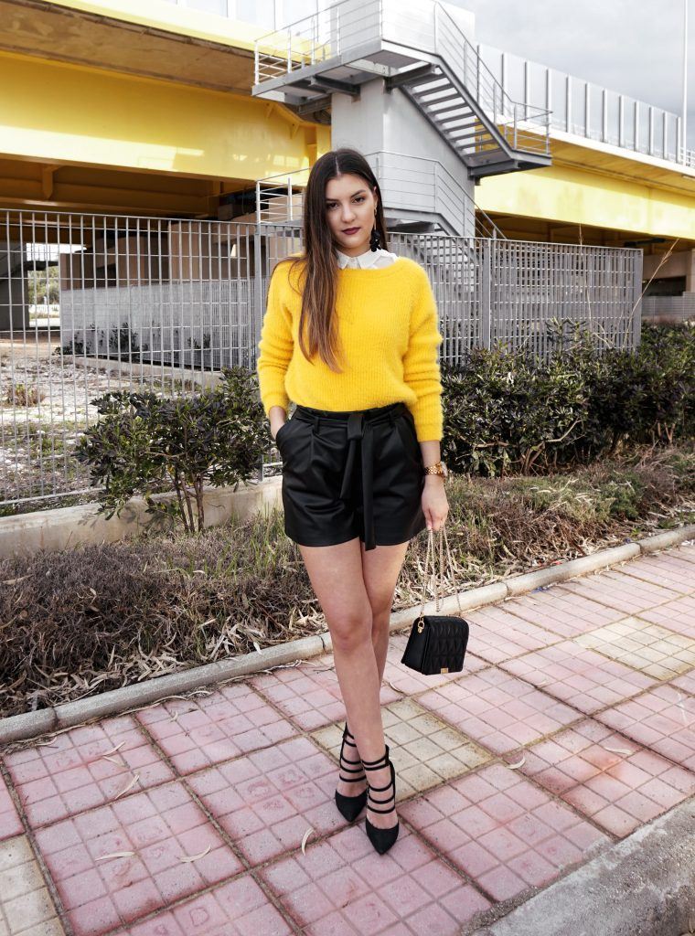 yellow and black outfit