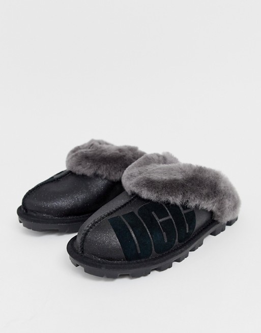 ugg black glitter slippers