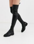 black leather over the knee boots