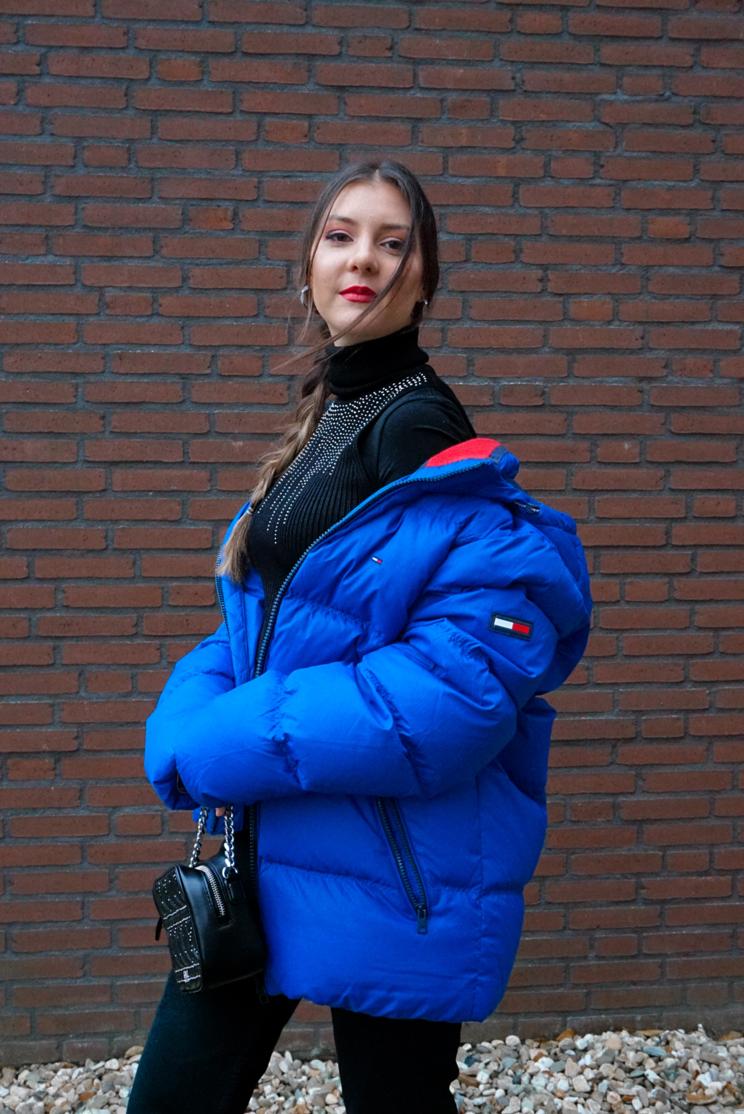 tommy hilfiger blue puffer