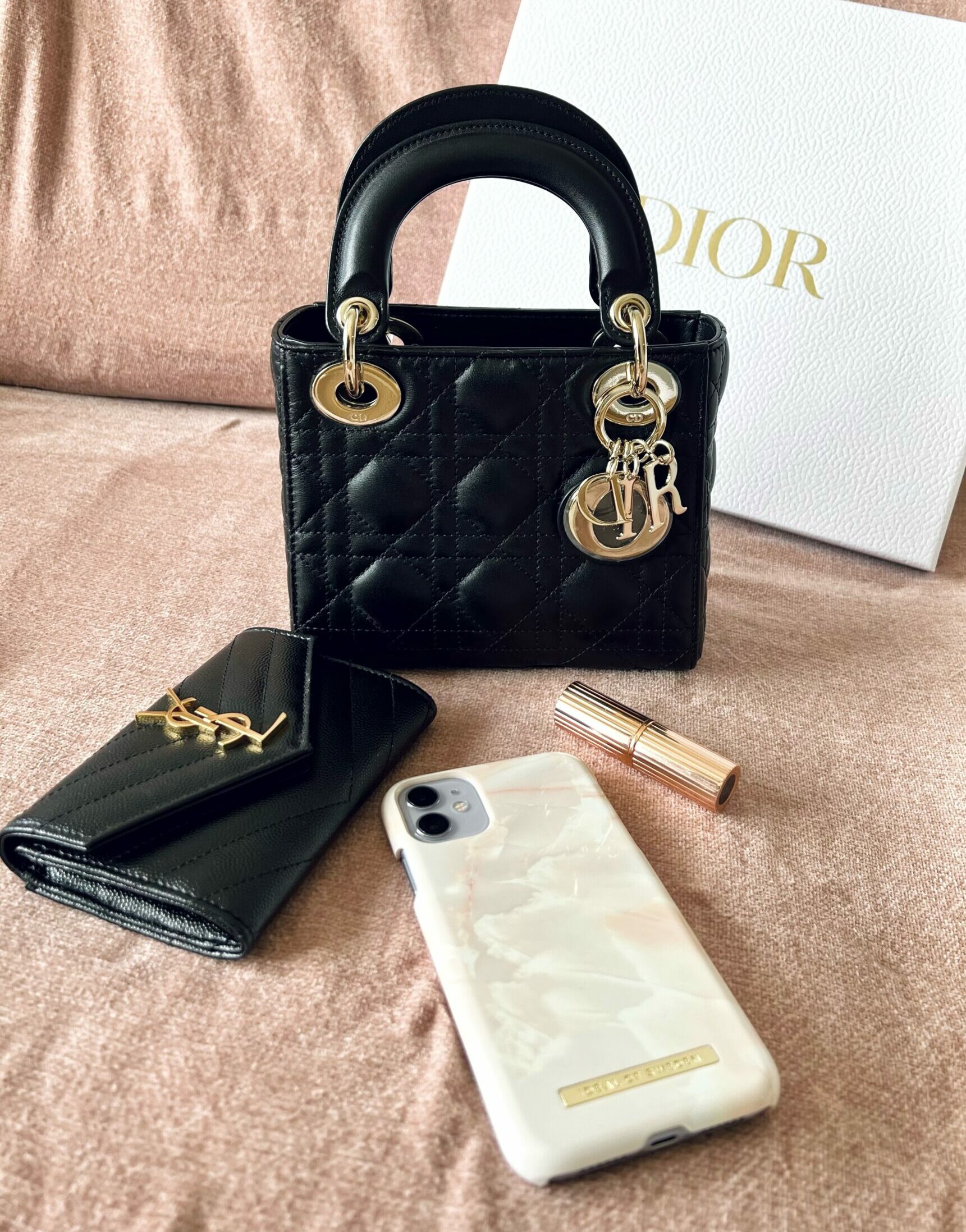 Lady dior small discount black